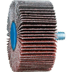 PFERD - 2" Diam x 1" Face Width, Aluminum Oxide Coated Mounted Flap Wheel - 1/4-20 Threaded Mount, 60 Grit, 23,000 Max RPM - USA Tool & Supply