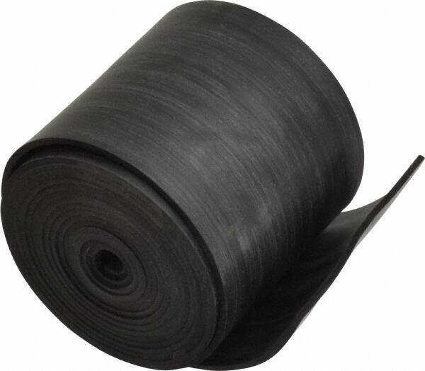 Made in USA - 1/16" Thick x 2" Wide x 60" Long, Plain Backed Buna-N Rubber Strip - Stock Length, 60 Shore A Durometer, 2,500 psi Tensile Strength, -20 to 170°F, Black - USA Tool & Supply