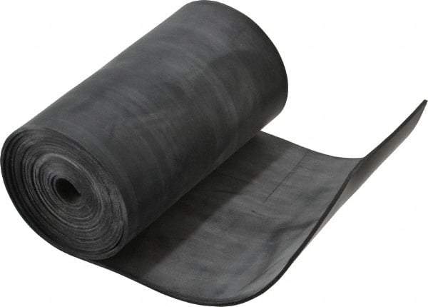 Made in USA - 1/16" Thick x 4" Wide x 60" Long, Plain Backed Buna-N Rubber Strip - Stock Length, 60 Shore A Durometer, 2,500 psi Tensile Strength, -20 to 170°F, Black - USA Tool & Supply