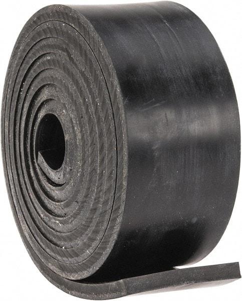 Made in USA - 1/4" Thick x 2" Wide x 60" Long, Plain Backed Buna-N Rubber Strip - Stock Length, 60 Shore A Durometer, 2,500 psi Tensile Strength, -20 to 170°F, Black - USA Tool & Supply