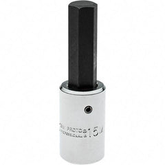 Proto - 1/2" Drive, 15mm Hex Bit Socket - 3-5/8" OAL, 1" Bit Length - USA Tool & Supply