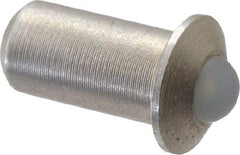 Gibraltar - 1/4" Body Length x 1/8" Body Diam, 0.4 Lb Init to 1.3 Lb Final End Force, Stainless Steel Press Fit Ball Plunger - 3/32" Ball Diam, 0.035" Max Ball Reach, 0.032" Flange Thickness - USA Tool & Supply