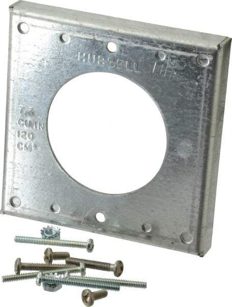 Hubbell Wiring Device-Kellems - Electrical Outlet Box Steel Raised Cover - 4" Overall Width - USA Tool & Supply
