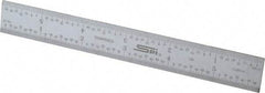 SPI - 6" Long, 1/64, 1/50, 1/32, 1/10" Graduation, Rigid Steel Rule - 3R Graduation Style, 3/4" Wide, Silver, Satin Chrome Finish - USA Tool & Supply