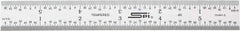 SPI - 6" Long, 1/64, 1/32, 1/16, 1/8" Graduation, Rigid Steel Rule - 4R Graduation Style, 3/4" Wide, Silver, Satin Chrome Finish - USA Tool & Supply