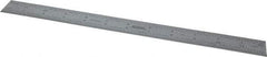 SPI - 12" Long, 1/100, 1/64, 1/50, 1/32" Graduation, Rigid Steel Rule - 16R Graduation Style, 1" Wide, Silver, Satin Chrome Finish - USA Tool & Supply