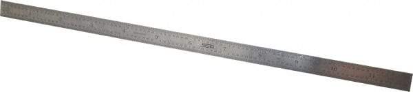 SPI - 12" Long, 1/64, 1/50, 1/32, 1/10" Graduation, Flexible Stainless Steel Rule - 3R Graduation Style, 1/2" Wide, Silver, Polished Finish - USA Tool & Supply