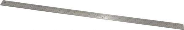 SPI - 12" Long, 1/100, 1/64, 1/50, 1/32" Graduation, Flexible Stainless Steel Rule - 16R Graduation Style, 1/2" Wide, Silver, Polished Finish - USA Tool & Supply