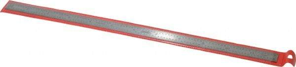 SPI - 12" Long, 1/64, 1/32" and 0.5, 1mm Graduation, Flexible Stainless Steel Rule - English/Metric Graduation Style, 1/2" Wide, Silver, Polished Finish - USA Tool & Supply