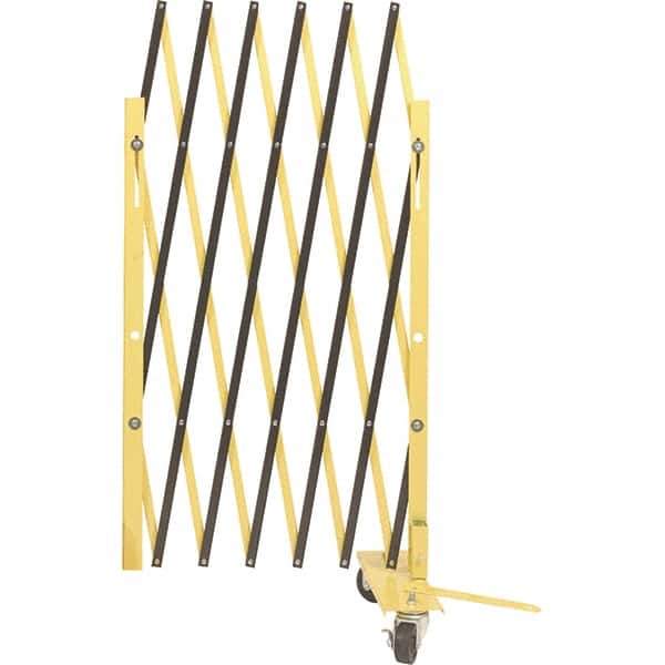 Illinois Engineered Products - 40" High Portable Barrier Gates - Galvanized Steel, Yellow/Black - USA Tool & Supply