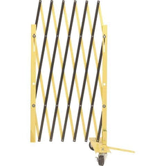 Illinois Engineered Products - 40" High Portable Barrier Gates - Galvanized Steel, Yellow/Black - USA Tool & Supply