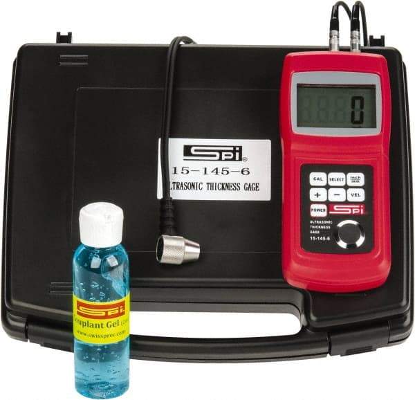 SPI - 0.1mm to 8" Measurement, 0.1mm Resolution Electronic Thickness Gage - Accurate up to 0.01mm - USA Tool & Supply