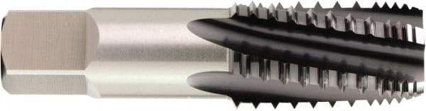 OSG - 1 - 11-1/2 NPTF, 5 Flutes, TiCN Coated, High Speed Steel, Interrupted Thread Pipe Tap - 1-1/8 Inch Shank Diameter, 1-1/8 Inch Shank Diameter, 1-3/4 Inch Thread Length, 0.84 Inch Square Size, 2-1/2 Chamfer, Series 12054 - USA Tool & Supply