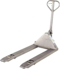 Vestil - 5,500 Lb Capacity, 7-3/4" Lift Stainless Steel Pallet Truck - 2-7/8" Min Lift Height, 48" Fork Length x 27" Fork Width, 27" Overall Width - USA Tool & Supply