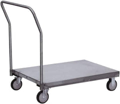 Jamco - 1,200 Lb Capacity Platform Truck - Stainless Steel Deck, 60" OAW, 9" Platform Height, Urethane Casters - USA Tool & Supply