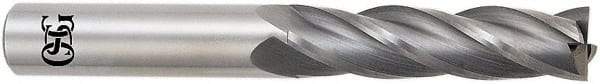 OSG - 25mm, 57mm LOC, 25mm Shank Diam, 127mm OAL, 4 Flute, Solid Carbide Square End Mill - Single End, Uncoated, Spiral Flute, 30° Helix, Centercutting, Right Hand Cut, Right Hand Flute, Series 464 - USA Tool & Supply