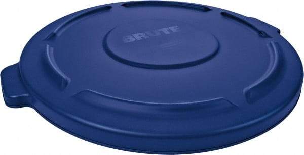 Rubbermaid - Round Lid for Use with 44 Gal Round Trash Cans - Blue, Plastic, For 2643 Brute Trash Cans - USA Tool & Supply