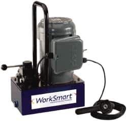 Value Collection - 10,000 psi Electric Hydraulic Pump & Jack - 1 Gal Oil Capacity, 4-Way, 3 Position Valve, Use with Double Acting Cylinders, Advance, Hold & Retract - USA Tool & Supply