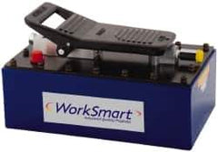 Value Collection - 10,000 psi Air-Hydraulic Pump & Jack - 231.9 Cu In Oil Capacity, Use with Single Acting Cylinders, Advance, Hold & Retract - USA Tool & Supply