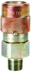 Value Collection - 3/8 NPTF Steel Hydraulic Hose Female Flush Face Coupler - USA Tool & Supply