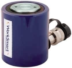 Value Collection - 30 Ton, 2.44" Stroke, 15.84 Cu In Oil Capacity, Portable Hydraulic Low Profile Cylinder - 6.49 Sq In Effective Area, 4.61" Lowered Ht., 7.05" Max Ht., 2.87" Cyl Bore Diam, 2.5" Plunger Rod Diam, 10,000 Max psi - USA Tool & Supply
