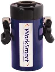 Value Collection - 60 Ton, 6" Stroke, 78.25 Cu In Oil Capacity, Portable Hydraulic Hollow Hole Cylinder - 13.05 Sq In Effective Area, 12.76" Lowered Ht., 18.76" Max Ht., 4.08" Cyl Bore Diam, 3.66" Plunger Rod Diam, 10,000 Max psi - USA Tool & Supply