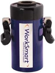 Value Collection - 60 Ton, 6" Stroke, 78.25 Cu In Oil Capacity, Portable Hydraulic Hollow Hole Cylinder - 13.05 Sq In Effective Area, 12.76" Lowered Ht., 18.76" Max Ht., 4.08" Cyl Bore Diam, 3.66" Plunger Rod Diam, 10,000 Max psi - USA Tool & Supply