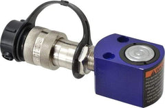 Value Collection - 5 Ton, 0.63" Stroke, 0.69 Cu In Oil Capacity, Portable Hydraulic Single Acting Cylinder - 1.1 Sq In Effective Area, 1.63" Lowered Ht., 2.26" Max Ht., 1.18" Cyl Bore Diam, 0.98" Plunger Rod Diam, 10,000 Max psi - USA Tool & Supply