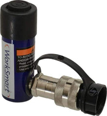 Value Collection - 5 Ton, 1" Stroke, 1 Cu In Oil Capacity, Portable Hydraulic Single Acting Cylinder - 1 Sq In Effective Area, 4.58" Lowered Ht., 5.58" Max Ht., 1.13" Cyl Bore Diam, 1" Plunger Rod Diam, 10,000 Max psi - USA Tool & Supply