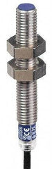 Telemecanique Sensors - PNP, NC, 2.5mm Detection, Cylinder Shielded, Inductive Proximity Sensor - 3 Wires, IP67, 12 to 48 VDC, M8x1 Thread, 50mm Long - USA Tool & Supply