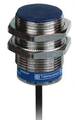 Telemecanique Sensors - PNP, NC, 10mm Detection, Cylinder Shielded, Inductive Proximity Sensor - 3 Wires, IP68, IP69K, 12 to 24 VDC, M30x1.5 Thread, 1.69 Inch Long x 1.18 Inch Wide - USA Tool & Supply