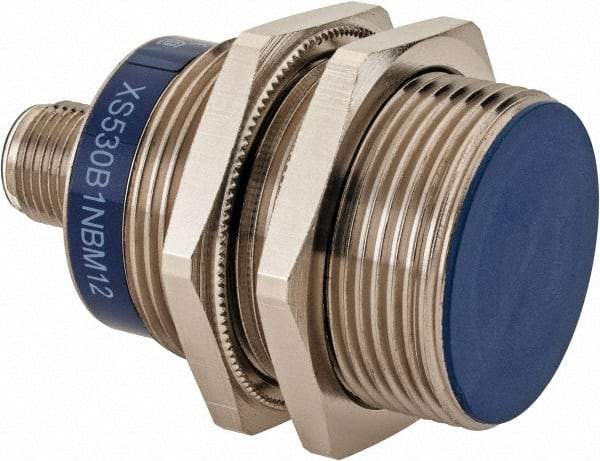 Telemecanique Sensors - NPN, NC, 10mm Detection, Cylinder Shielded, Inductive Proximity Sensor - 3 Wires, IP67, IP69K, 12 to 24 VDC, M30x1.5 Thread, 55mm Long x 1.18 Inch Wide - USA Tool & Supply