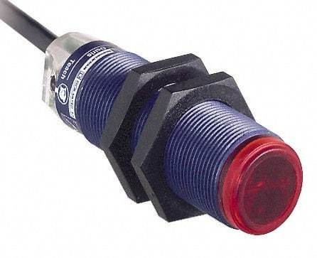 Telemecanique Sensors - Cable Connector, 20m Nominal Distance, Shock and Vibration Resistant, Multimode Photoelectric Sensor - 12 to 24 VDC, 250 Hz, PBT, 64mm Long x 18mm Wide x 1.7 Inch High - USA Tool & Supply