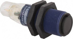 Telemecanique Sensors - 4 Pin M12 Connector, 15m Nominal Distance, Shock and Vibration Resistant, Through Beam Photoelectric Sensor - 12 to 24 VDC, 500 Hz, PBT, 2.36 Inch Long x 0.71 Inch Wide - USA Tool & Supply