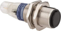 Telemecanique Sensors - 4 Pin M12 Connector, 15m Nominal Distance, Shock and Vibration Resistant, Through Beam Photoelectric Sensor - 12 to 24 VDC, 500 Hz, Nickel Plated Brass, 2.36 Inch Long x 0.71 Inch Wide - USA Tool & Supply