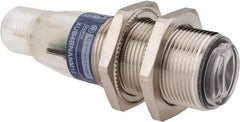 Telemecanique Sensors - 4 Pin M12 Connector, 0.1m Nominal Distance, Shock and Vibration Resistant, Diffused Photoelectric Sensor - 12 to 24 VDC, 500 Hz, Nickel Plated Brass, 2.36 Inch Long x 0.71 Inch Wide - USA Tool & Supply