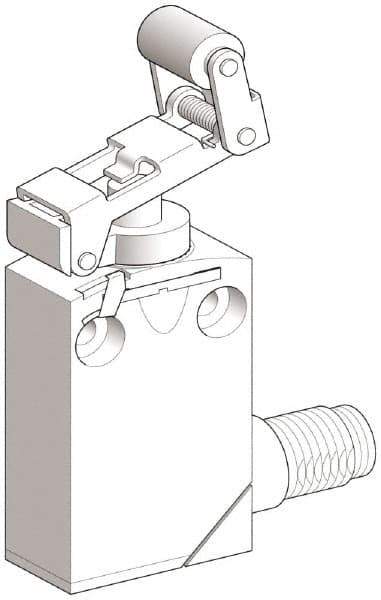Telemecanique Sensors - DP, NC/NO, 240 VAC, 5 Pin M12 Male Terminal, Roller Plunger Actuator, General Purpose Limit Switch - IP66, IP67, IP68 IPR Rating - USA Tool & Supply