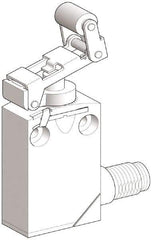 Telemecanique Sensors - DP, NC/NO, 240 VAC, 5 Pin M12 Male Terminal, Roller Plunger Actuator, General Purpose Limit Switch - IP66, IP67, IP68 IPR Rating - USA Tool & Supply