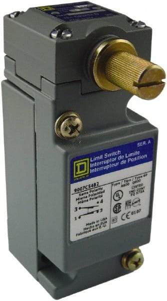 Square D - SPDT, NC/NO, Multiple VDC Levels, Screw Terminal, Rotary Head Actuator, General Purpose Limit Switch - 1, 2, 4, 6, 12, 13, 6P NEMA Rating, IP66 IPR Rating - USA Tool & Supply