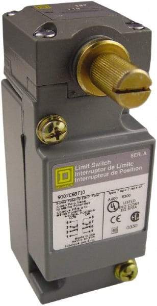 Square D - DPDT, NC/NO, 600 VAC at 1.20 Amp, 600 VDC at 0.10 Amp, Screw Terminal, Rotary Head Actuator, General Purpose Limit Switch - 1, 2, 4, 6, 12, 13, 6P NEMA Rating, IP66 IPR Rating - USA Tool & Supply