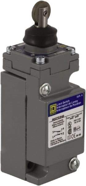 Square D - SPDT, NC/NO, 600 Volt Screw Terminal, Roller Plunger Actuator, General Purpose Limit Switch - 1, 2, 4, 6, 12, 13, 6P NEMA Rating, IP67 IPR Rating - USA Tool & Supply