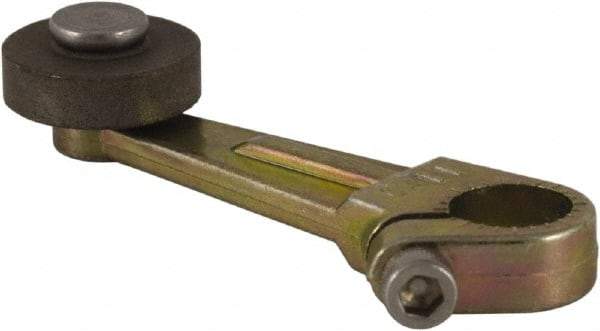 Square D - 2 Inch Long, 1/4 Inch Diameter, Cast Zinc Body, Limit Switch Operator - 1/4 Inch Face Width, Iron Roller, For Use with Limit Switches - USA Tool & Supply