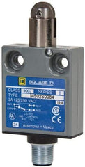 Square D - SPDT, NC/NO, Multiple VAC Levels, Prewired Terminal, Parallel Roller Plunger Actuator, General Purpose Limit Switch - 1, 2, 4, 6, 6P NEMA Rating, IP67 IPR Rating, Bushing Mount, 80 Ounce Operating Force - USA Tool & Supply