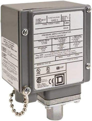 Square D - 4, 13 and 4X NEMA Rated, SPDT, 1.5 to 75 psi, Electromechanical Pressure and Level Switch - Fixed Pressure, 120 VAC at 6 Amp, 125 VDC at 0.22 Amp, 240 VAC at 3 Amp, 250 VDC at 0.27 Amp, 1/4 Inch Connector, Screw Terminal, For Use with 9012G - USA Tool & Supply