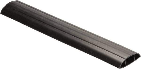 Hubbell Wiring Device-Kellems - 1 Channel, 5 Ft Long, 1-1/4" Max Compatible Cable Diam, Black PVC On Floor Cable Cover - 142.24mm Overall Width x 43.18mm Overall Height, 45.98mm Channel Width x 1-1/4" Channel Height - USA Tool & Supply