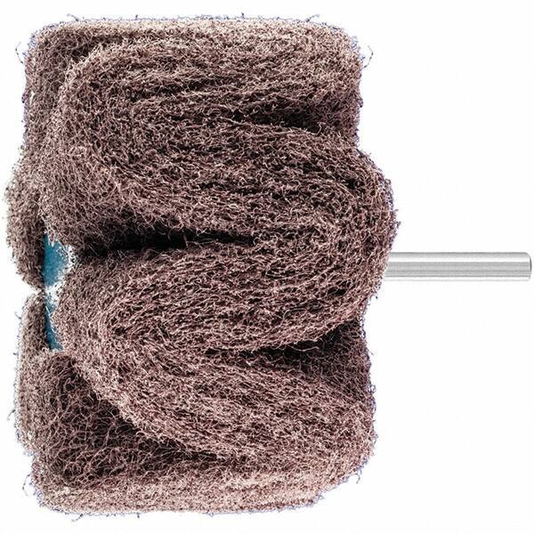 PFERD - 4" Diam x 2" Face Width, Aluminum Oxide Nonwoven Mounted Flap Wheel - 1/4" Shank Mount, 100 Grit, 6,000 Max RPM - USA Tool & Supply