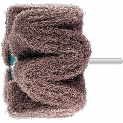 PFERD - 4" Diam x 2" Face Width, Aluminum Oxide Nonwoven Mounted Flap Wheel - 1/4" Shank Mount, 100 Grit, 6,000 Max RPM - USA Tool & Supply