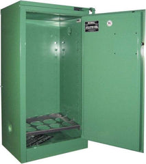 Securall Cabinets - 1 Door, Green Steel Standard Safety Cabinet for Flammable and Combustible Liquids - 46" High x 23" Wide x 18" Deep, Self Closing Door, 3 Point Key Lock, D, E Cylinder Capacity - USA Tool & Supply