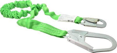 Miller - 6' Long, 310 Lb Capacity, 1 Leg Locking Snap Hook Harness Shock Absorbing Lanyard - 1" Diam, Polyester Webbing, Locking Rebar Hook Anchorage Connection - USA Tool & Supply