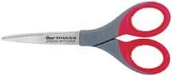 Clauss - 3-1/8" LOC, 7" OAL Titanium Shears - Right Hand, Straight Handle, For General Purpose Use - USA Tool & Supply